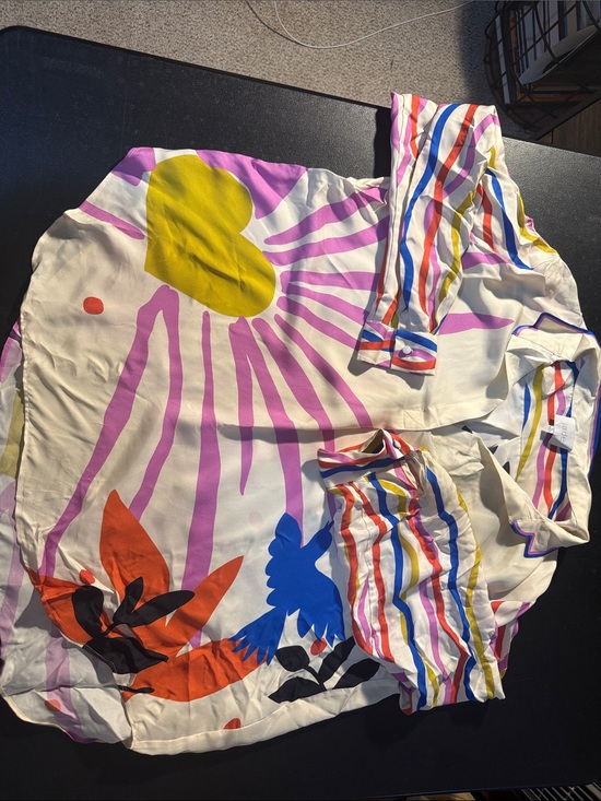 Johnny Was Tops - Johnny Was Multicolor Floral Stripe Button-Down Shirt